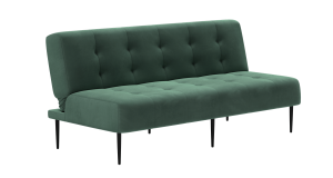 Monaco диван-кровать прямой трехместный, без подлокотников, бархат зеленый 19