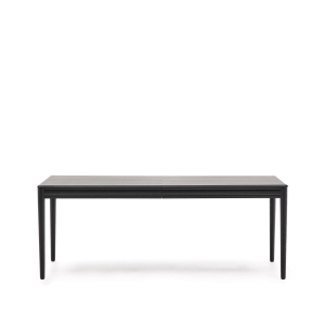 Раздвижной стол Lenon черный из шпона и массива дуба 200(280)x90