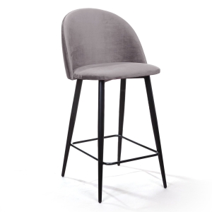 Стул полубарный Thomas, бархат светло-серый 26