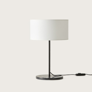 Настольная лампа Hedra черный металл / черный мрамор + абажур 801011/31