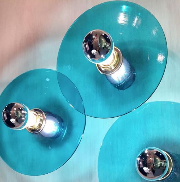 Бра Fest золотой цоколь 5 см - синее стекло от интернет-магазина IDODOM.RU