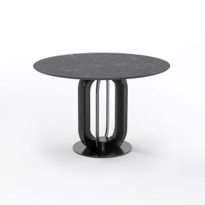 Стол круглый Castro 120, керамика матовая, черная