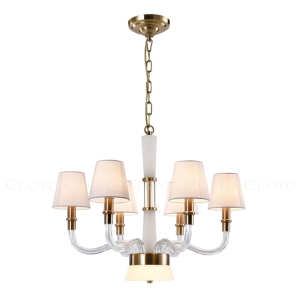 Люстра Cloyd SHERINGTON-A C7 / Ø67 см - абажуры - латунь (арт.11310)