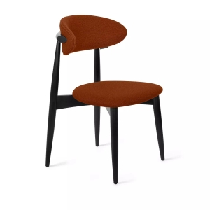 Стул Paolo, бук натуральный (эмаль черная), рогожка, красный