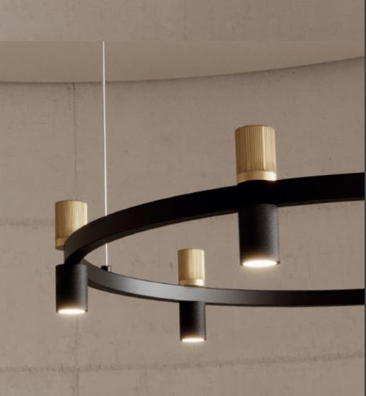 Люстра Tura C1313/C золотой металл/черная кожа от интернет-магазина IDODOM.RU