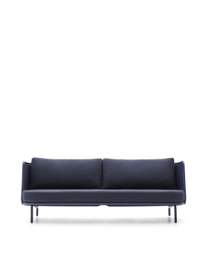 Уличный 3-местный диван Sedalis из алюминия и синей веревки 210 см