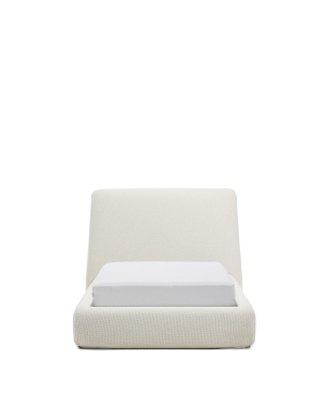 Кровать Martina со съемным чехлом из шенилла цвета экрю 90 x 200