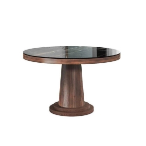 Стол круглый обеденный Bilbo 110, керамика глянцевая черная