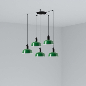 Подвесной светильник TATAWIN с абажуром зеленый металл 5xE27