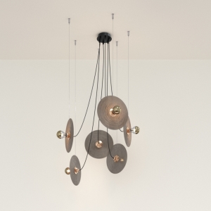 Люстра Fest 6L с коричневыми стеклянными дисками 1223
