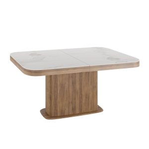 Стол прямоугольный раскладной Denver (160+40), керамика матовая, опора дерево