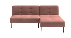 Monaco диван-кровать с шезлонгом, без подлокотников, бархат пудровый 15