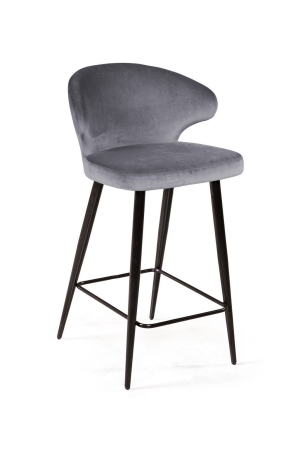 Стул полубарный Richard, бархат серый 27