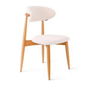Стул Paolo, бук натуральный, ткань, белый