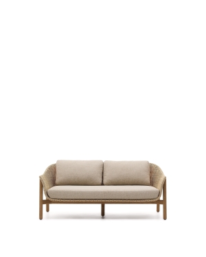 Двухместный диван Galea из тикового дерева и синтетического ротанга 170,5 см