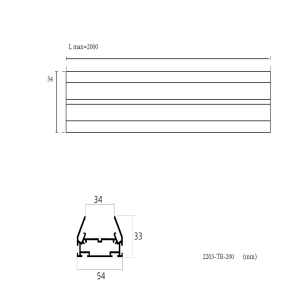 2203-TB-200, шинопровод, L2000xW55xH33