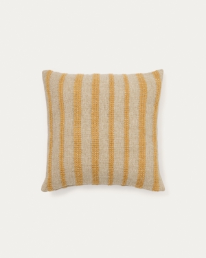 Чехол для подушки Naila из полиэстра горчичного цвета с контрастными полосками 50 х 50 см