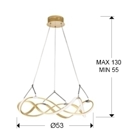 Подвесной светильник Molly 53Ø розовое золото/хром DIM от интернет-магазина IDODOM.RU