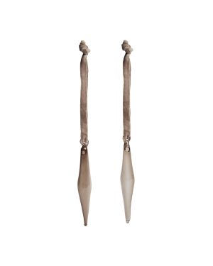 Набор из 2 подвесных украшений Isven из коричневого переработанного стекла, 10 см