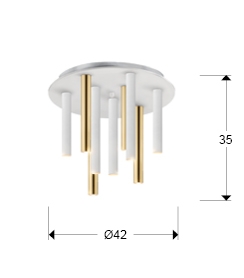 Потолочный светильник Varas белый/золотой 9L от интернет-магазина IDODOM.RU
