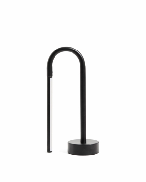 Переносная настольная лампа Bow из черного алюминия