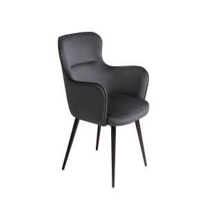 Стул c подлокотниками King, поворотный на 360 градусов, бархат серый 27