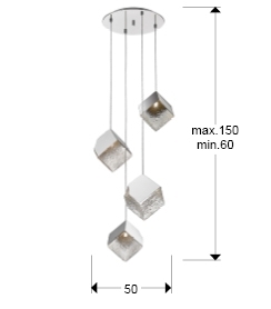 Подвесной светильник Priscila 4L хром от интернет-магазина IDODOM.RU