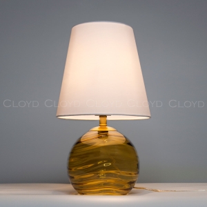 Настольная лампа Cloyd REBA T1 / выс. 45 см - латунь - коричнев. стекло (арт.30121)