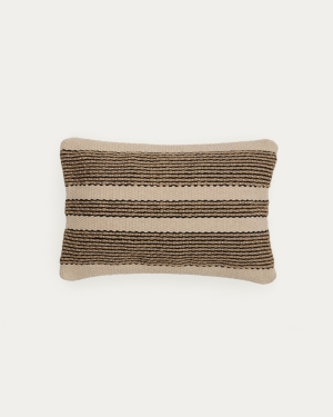 Чехол для подушки Aylin из хлопка бежевого цвета с вышивкой из джута 40 x 60 см