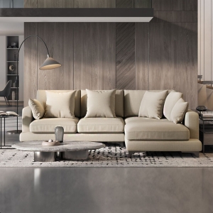 Oscar диван малый с терминальным углом рогожка бежевый