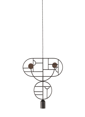 Подвесной светильник Wooden Dots WDS07 graphite/walnut