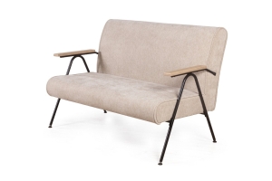 Andy диван двухместный с деревянными подлокотниками, шенилл Shantal beige