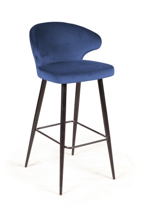 Стул барный Richard, бархат синий 29