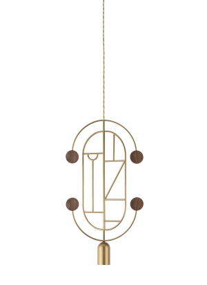 Подвесной светильник Wooden Dots WDS04 Gold/walnut