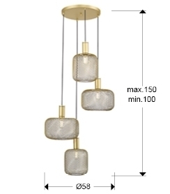 Подвесной светильник Osiris 4L золотой от интернет-магазина IDODOM.RU