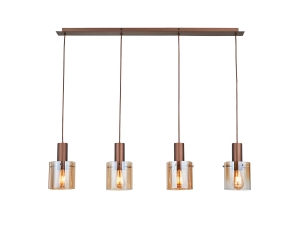 Venize Люстра 4L медный-янтарный