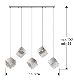 Подвесной светильник Priscila 5L хром от интернет-магазина IDODOM.RU