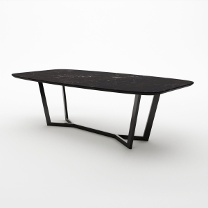 Стол овальный BENZ 160, керамика матовая, черная