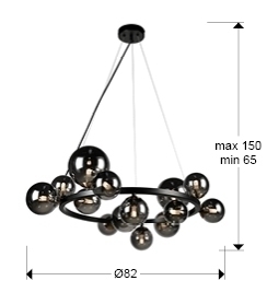 Люстра Astros 14L черная от интернет-магазина IDODOM.RU