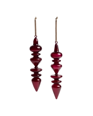 Набор из 2 подвесных украшений Lioren из переработанного красного стекла, 31 см
