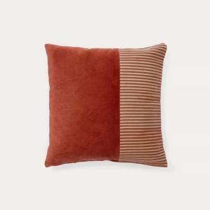 Samit Чехол на подушку из 100% хлопкового бархата с красными полосками 45 x 45 см