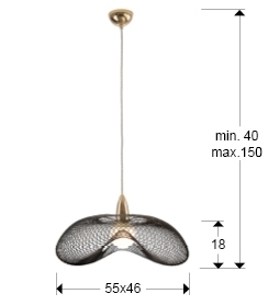 Подвесной светильник Forma 1L черный/золотой от интернет-магазина IDODOM.RU