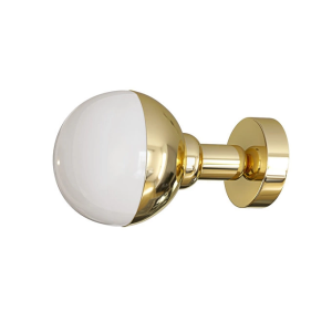 Бра Helmet золотой металл - белое стекло