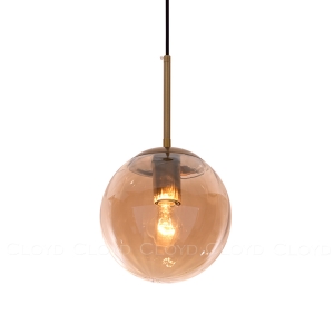 Подвесной светильник Cloyd BRINN-A P1 / Ø20 см - латунь - янтарный (арт.11423)
