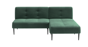 Monaco диван-кровать с шезлонгом, без подлокотников, бархат зеленый 19
