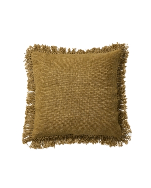Чехол для подушки Isel из шенилла горчичного цвета с бахромой 50 x 50 см