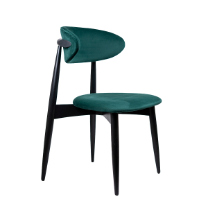 Стул Paolo, бук натуральный (эмаль черная), велюр, зеленый