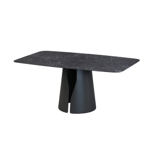 Стол овальный GIO 160, керамика матовая, черная