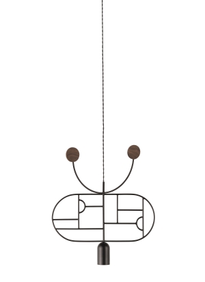 Подвесной светильник Wooden Dots WD08 graphite/walnut