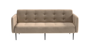 Monaco диван-кровать прямой с подлокотниками, трехместный, бархат бежевый 5